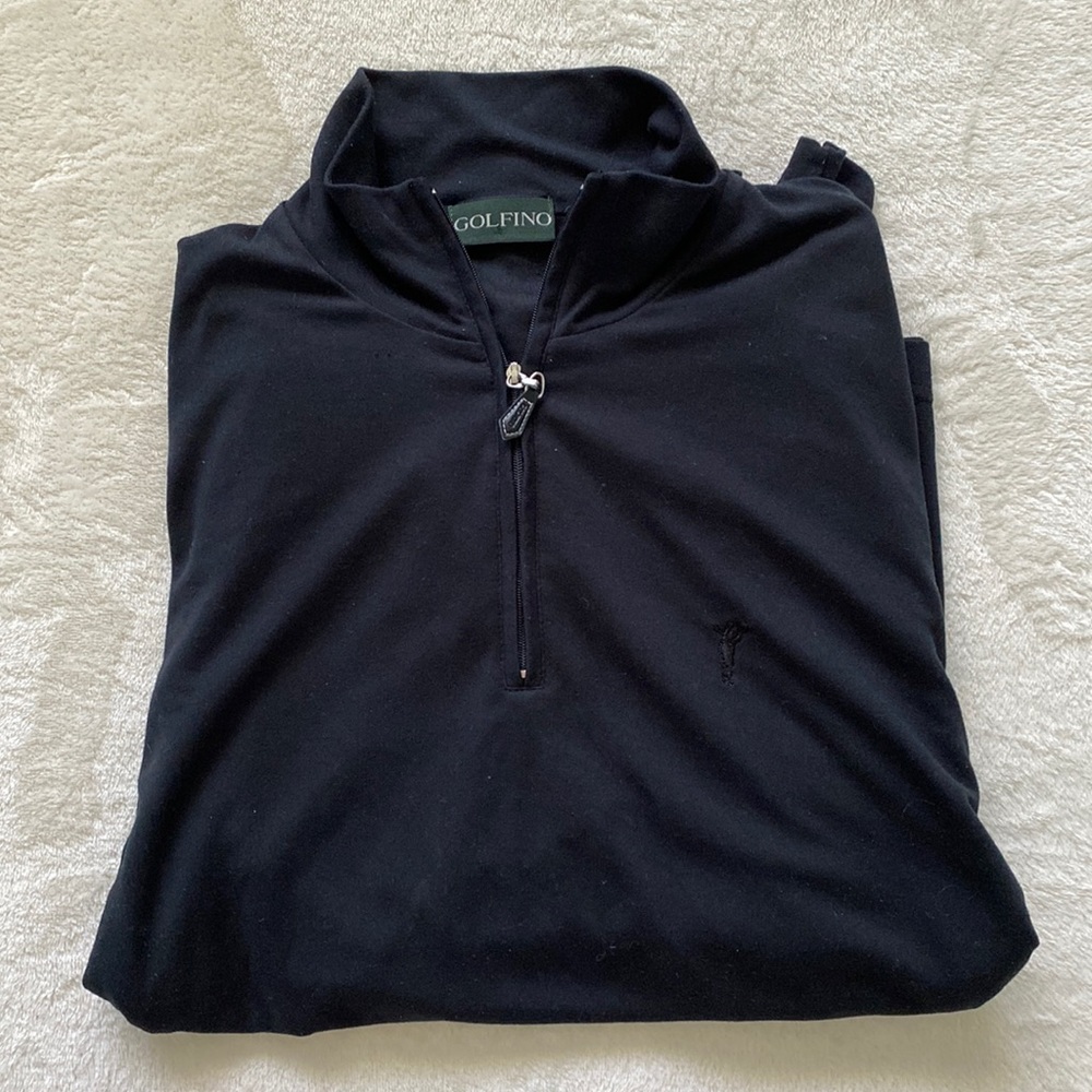 Mens Golfino black sip up pullover